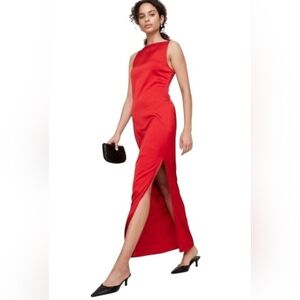 Banana REPUBLIC red Satin Maxi Dress US 16